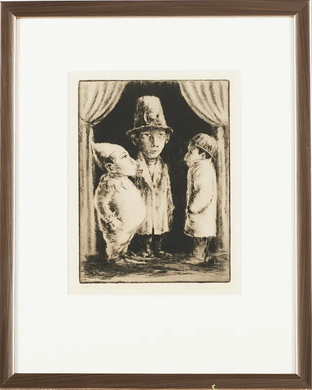BÖRJE SANDELIN. trio, signerad Sandelin, 25 ex, etsning, plåtmått ca 22,5x16 cm.