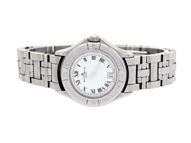 BAUME & MERCIER, Geneve, Malibu, Serie nr. 2312764, Boett nr. MV045044, damur, 27 mm, stål, quartz, safirglas, datum, defekt (akut servicebeov), originallänk, viklås, ca 1995, box.