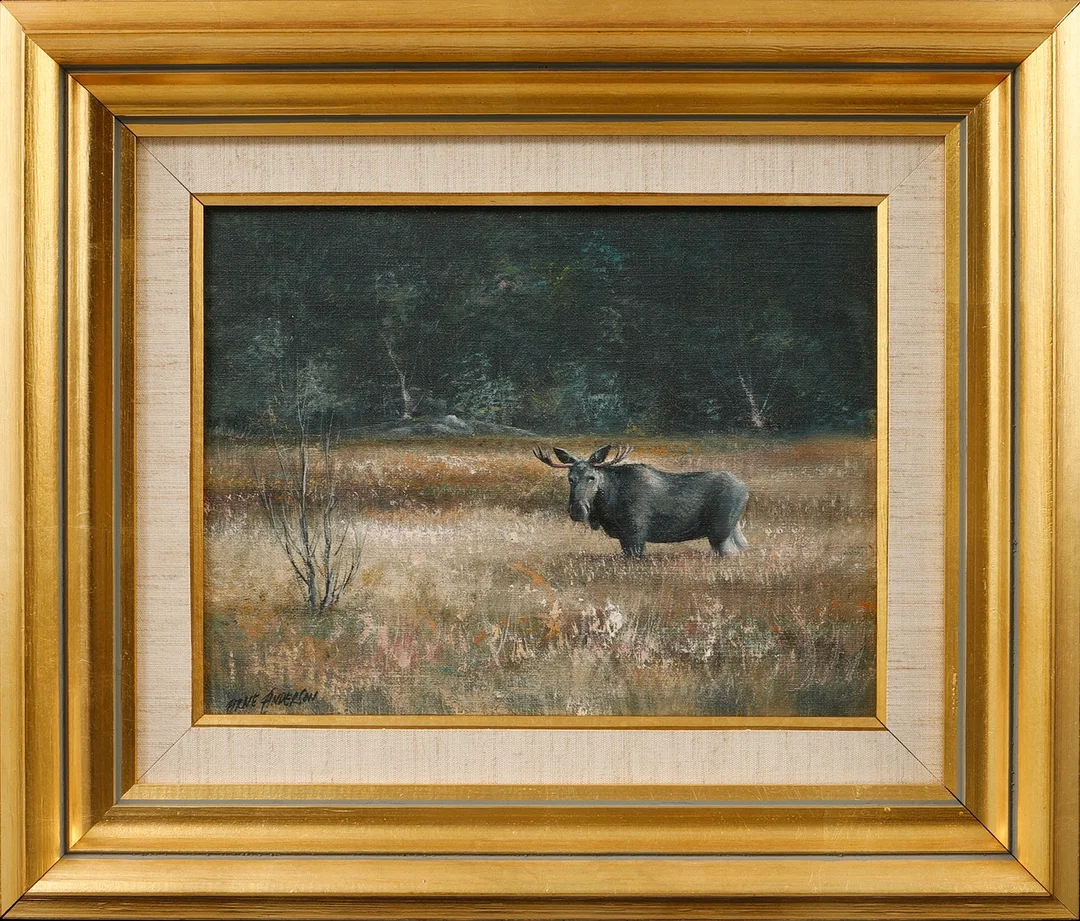ARNE ANDERSON. Älg på äng, olja på duk, signerad. — Paintings — Göteborgs Auktionsverk