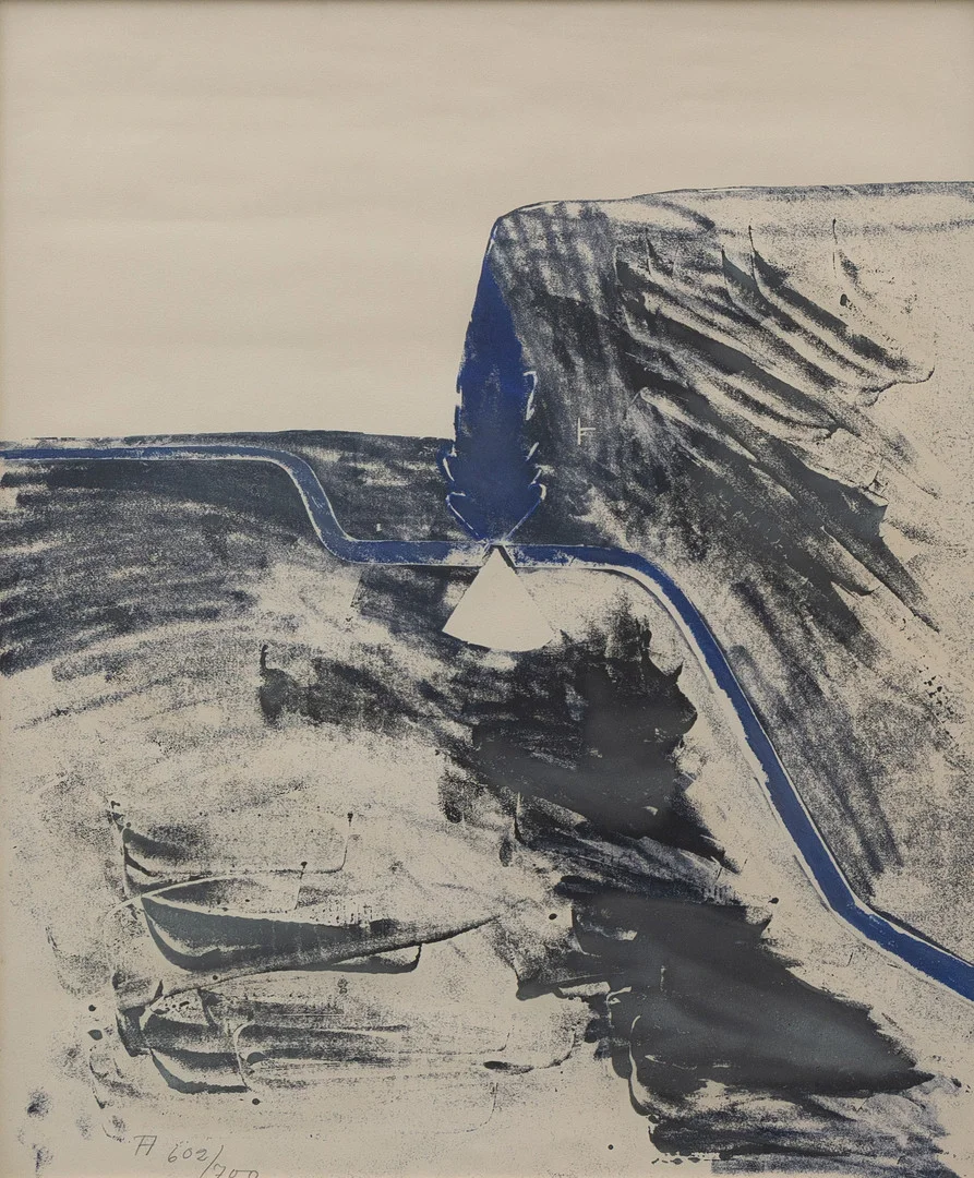 TORSTEN ANDERSSON (1926-2009). Det blå trädet. litografi nr 602/700, signera A. — Engravings & Prints — Garpenhus Auktioner