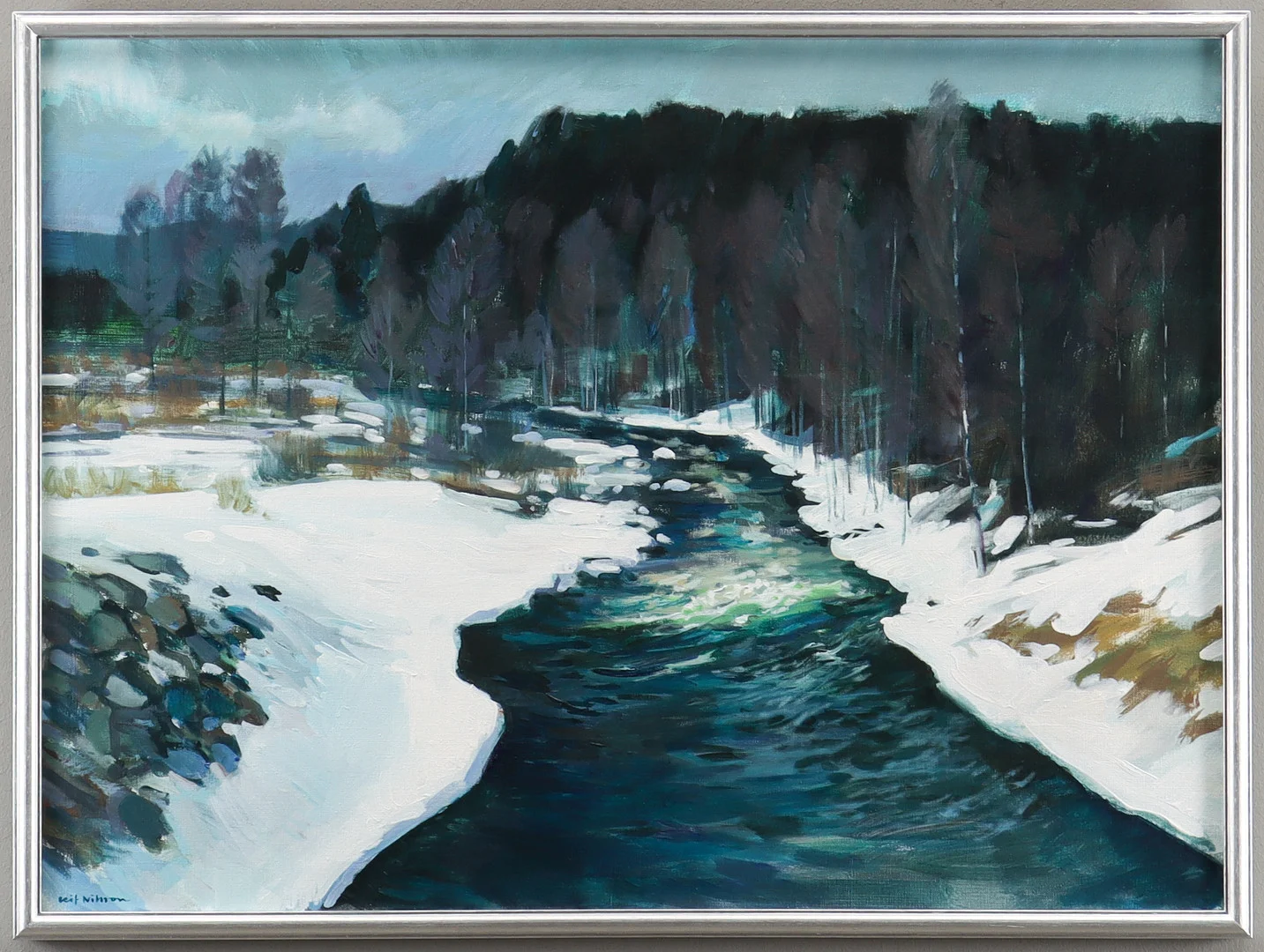 LEIF NILSSON. "Fors i Slorudsälven, Brunskog". — Paintings — Karlstad Hammarö Auktionsverk