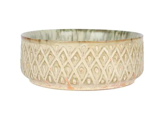 Gerd Bøgelund for Royal Copenhagen. Glazed stoneware bowl with ornamentation