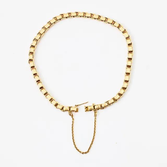 ARMBAND, 18 k guld, venetiansk länk, Eric A Nilsson & Co, Halmstad 1941.