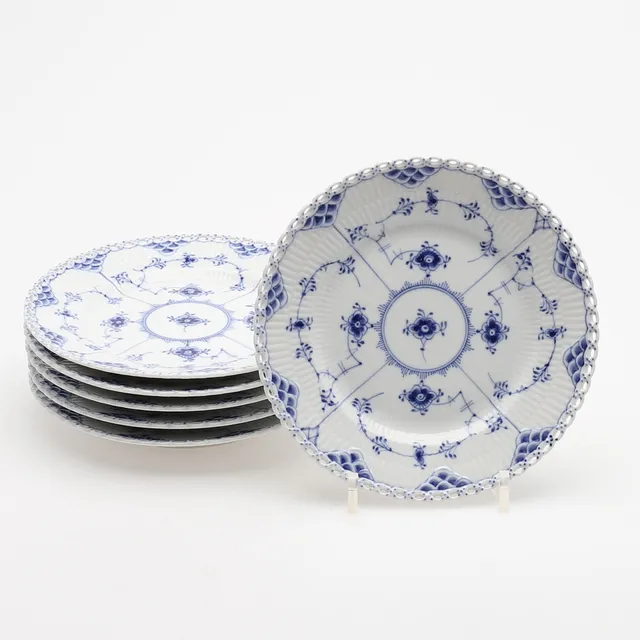ASSIETTER, SEX STYCKEN, MUSSELMALET, ROYAL COPENHAGEN.