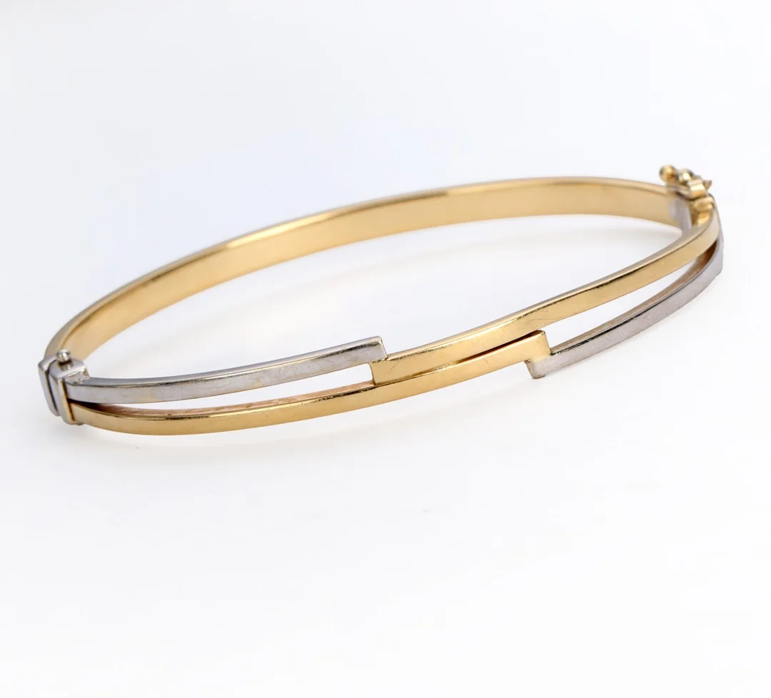 Modern bracelet made of 14 kt. gold and white gold — Jewellery/Bracelets — Lauritz