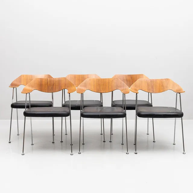 ROBIN DAY. Stolar, 6 st, modell 675, Case Furniture, 2000-tal.