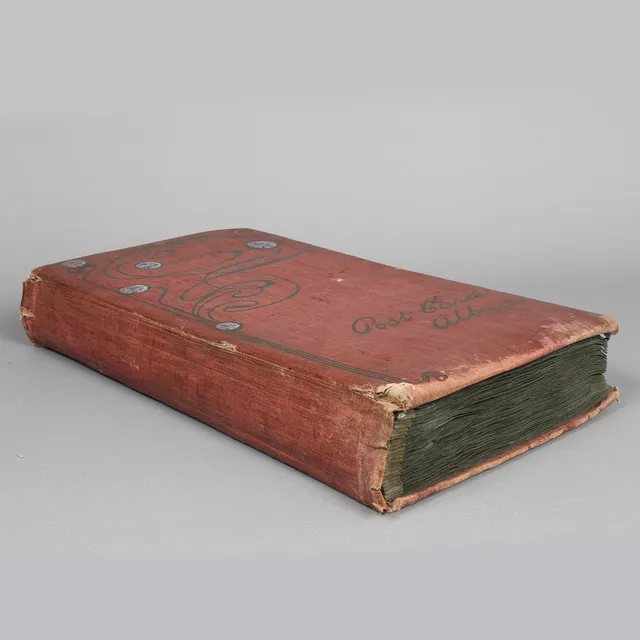 A MID 20TH CENTURY POST CARD ALBUM APPROX 260+.