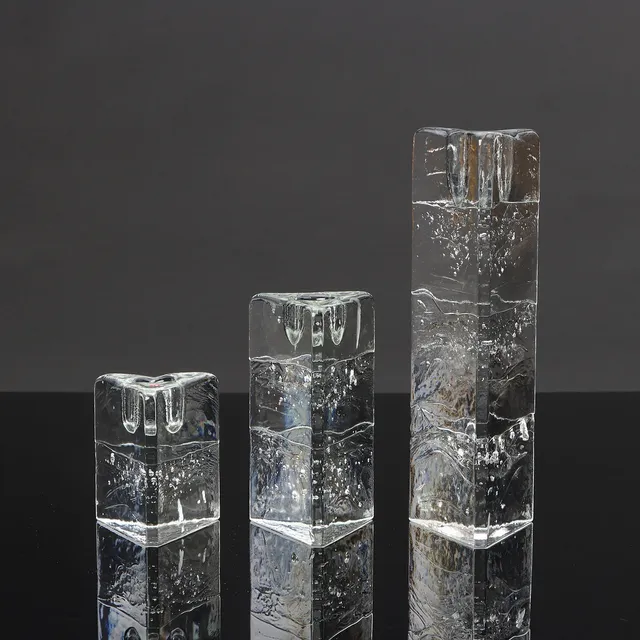 IITTALA, LJUSSTAKAR, TRE ST. Glas.