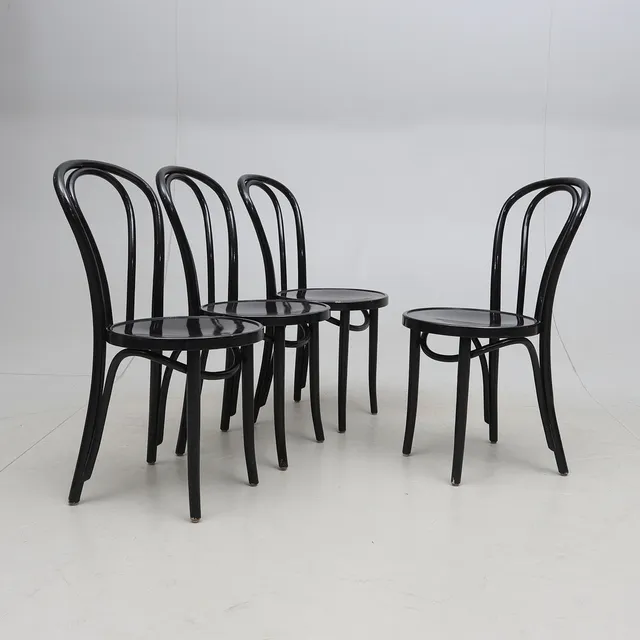 GILLIS LUNDGREN. Stolar, 4 st, "Öglan", Ikea, 1900-talets andra hälft.