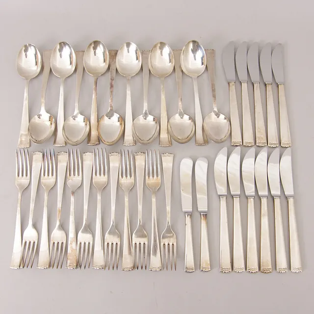 BESTICKUPPSÄTTNING, nysilver, C G Hallberg.