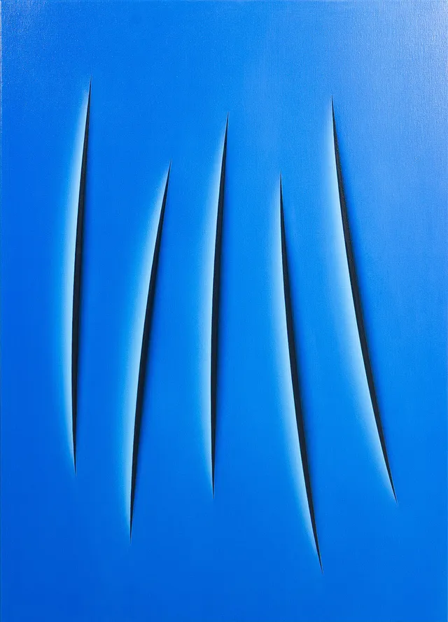 RALF ARZT. "Hommage à Fontana XLI, trompe l'oeil", olja på duk, signerad a tergo.