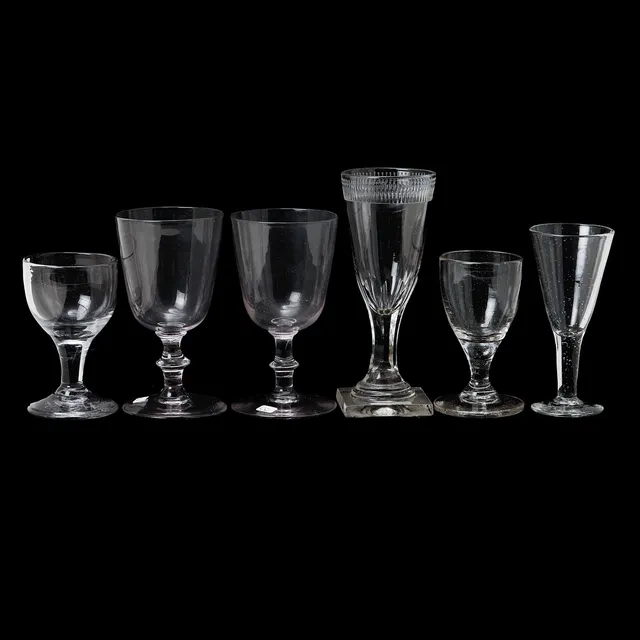 GLAS, 6 stycken, tidigt 1800-tal.