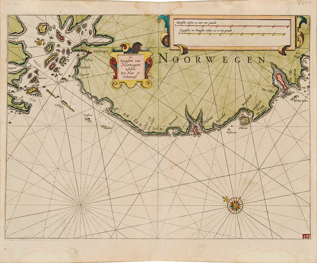Blaeu, Willem Janszoon — "Noorwegen" først utgitt 1623 — Gjenstand/Kart, prospekter, brev, eldre foto — Blomqvist