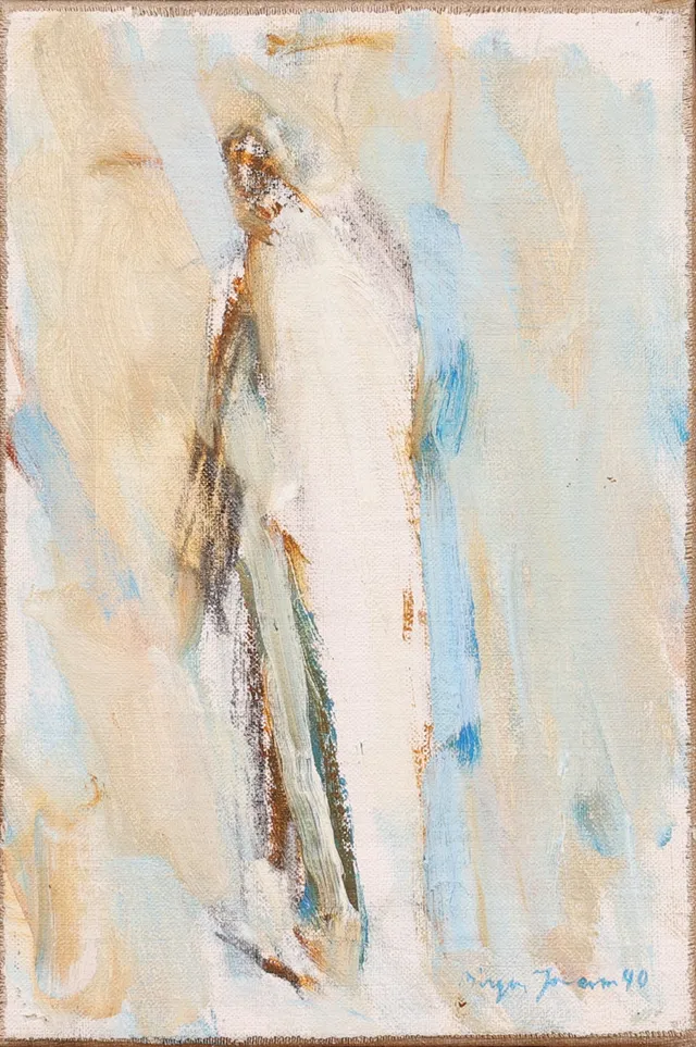 BIRGER JONASSON (FÖDD 1938). Figur, olja på duk, signerad och daterad -90.