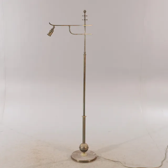GOLVLAMPA, mässing, Art Deco.