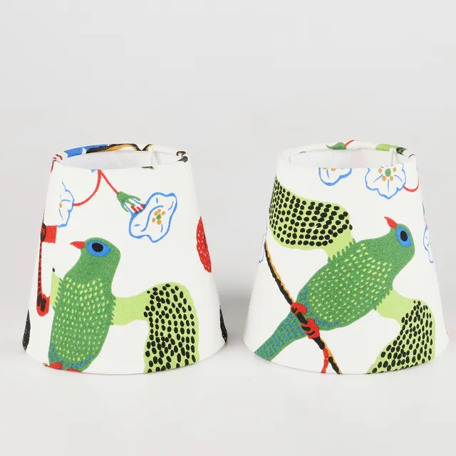 JOSEF FRANK. Lampskärmar,1 par, "Gröna Fåglar", Firma Svenskt Tenn, Stockholm.