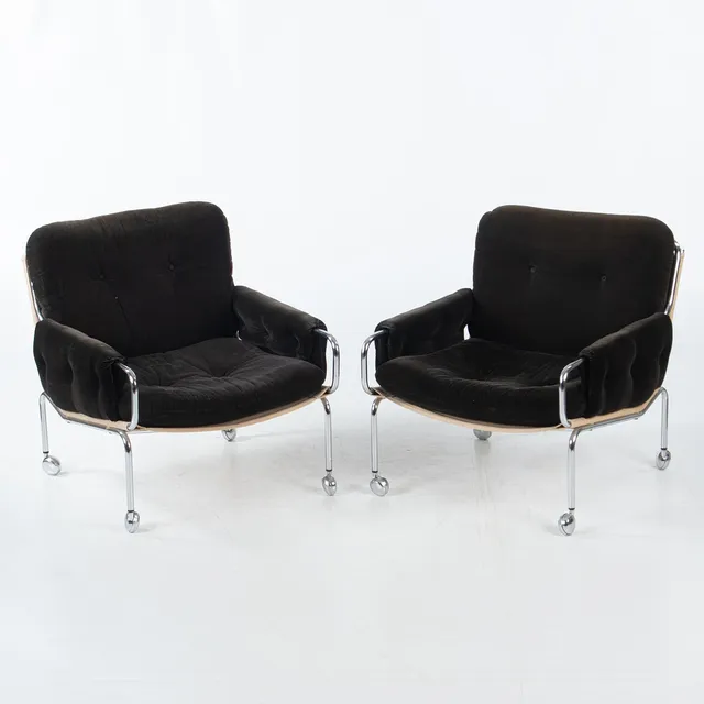 PETHRUS LINDLÖF. FÖR IKEA. FÅTÖLJER, 2 st, "Rippi", 1970-tal.