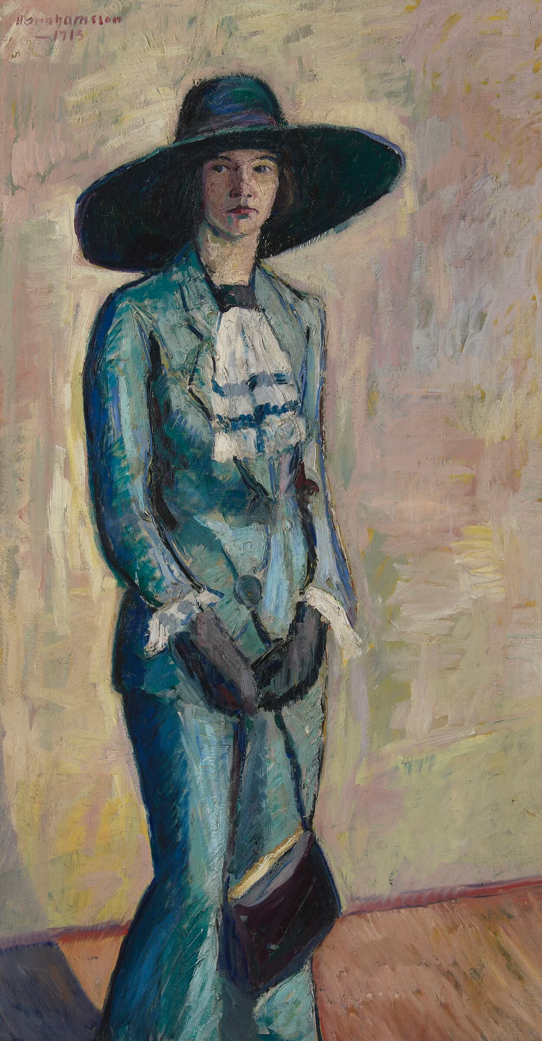 Abrahamsson, Ola — Kvinne med hatt, 1913 — Kunst/Maleri — Blomqvist