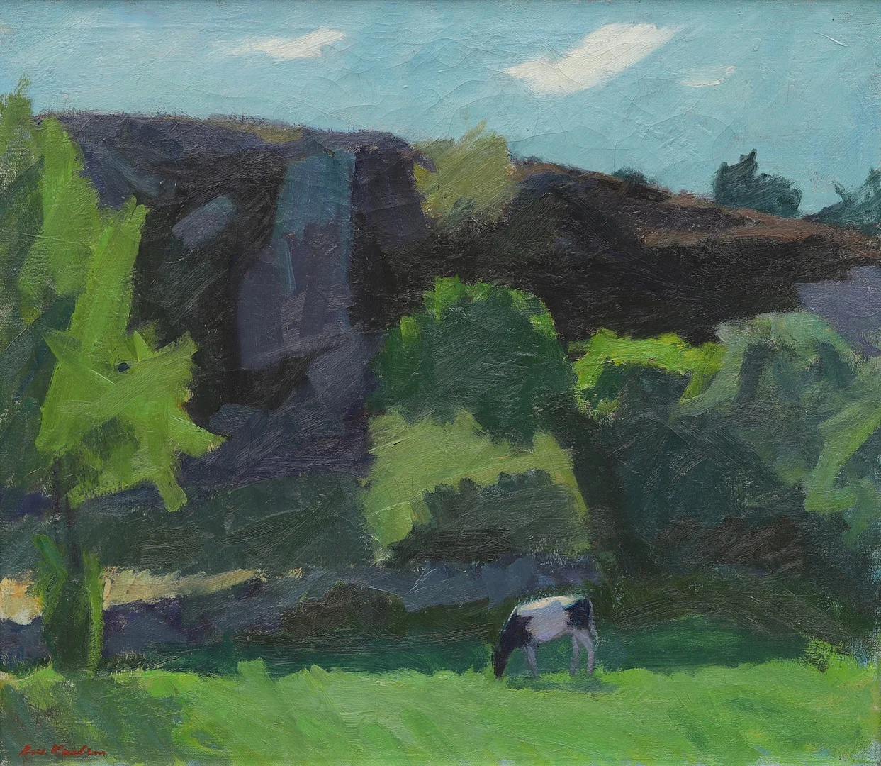 ARWID KARLSSON. "Sommar, utsikt över Kungsgården", olja på duk, signerad. — Paintings — Crafoord Auktioner Malmö