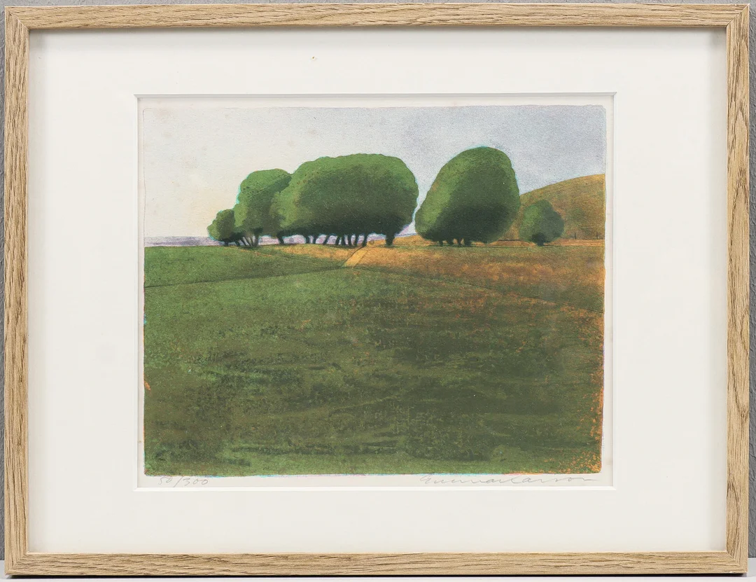 GUNNAR LARSON. Litografi 50/300, signerad. — Engravings & Prints — Karlstad Hammarö Auktionsverk
