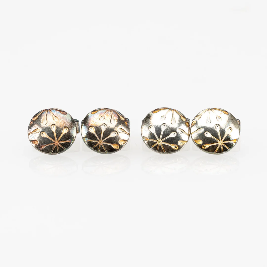 MANSCHETTKNAPPAR, 2 par, silver, Kalevala Koru, Kvinnokraft. — Cufflinks & Tie Pins — Stockholms Auktionsverk Helsinki