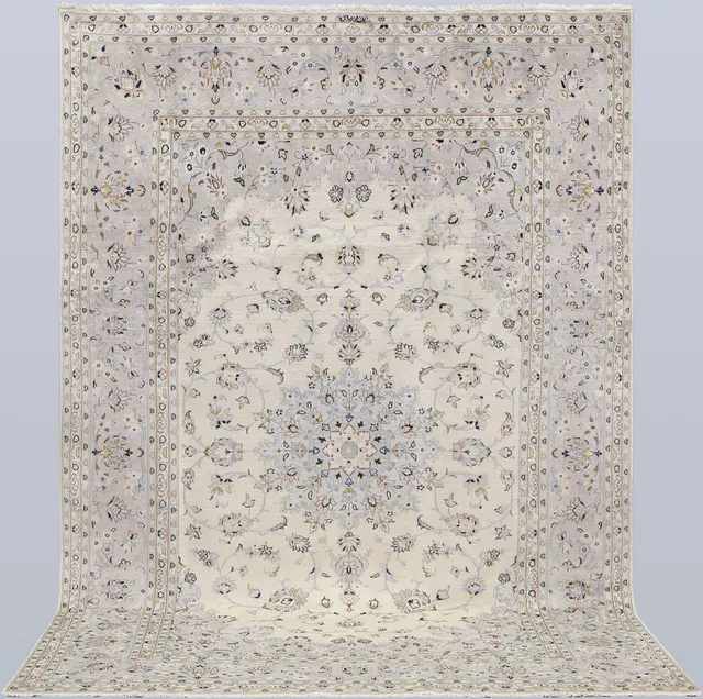 ORIENTMATTA, ljus Keshan, handknuten, ca 296 x 200 cm.