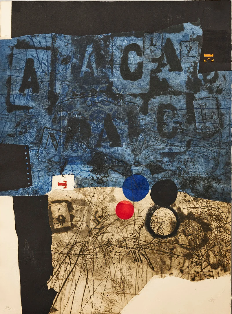 ANTONI CLAVÉ. Komposition, signerad samt numrerad 59/80, carborundum. — Engravings & Prints — Stockholms Auktionsverk Sickla