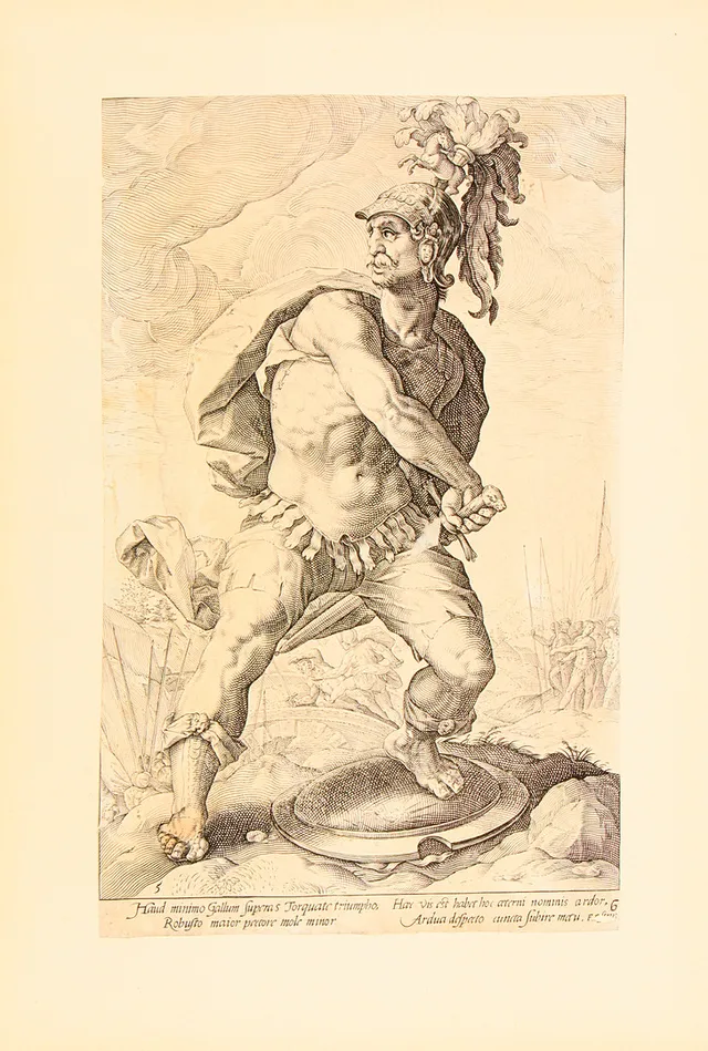 HENDRICK GOLTZIUS (1558-1617). "Titus Manlius Torquatus", ur sviten "The Roman Heroes".