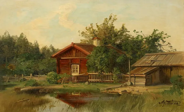 ALFRED THÖRNE. olja på duk, signerad.