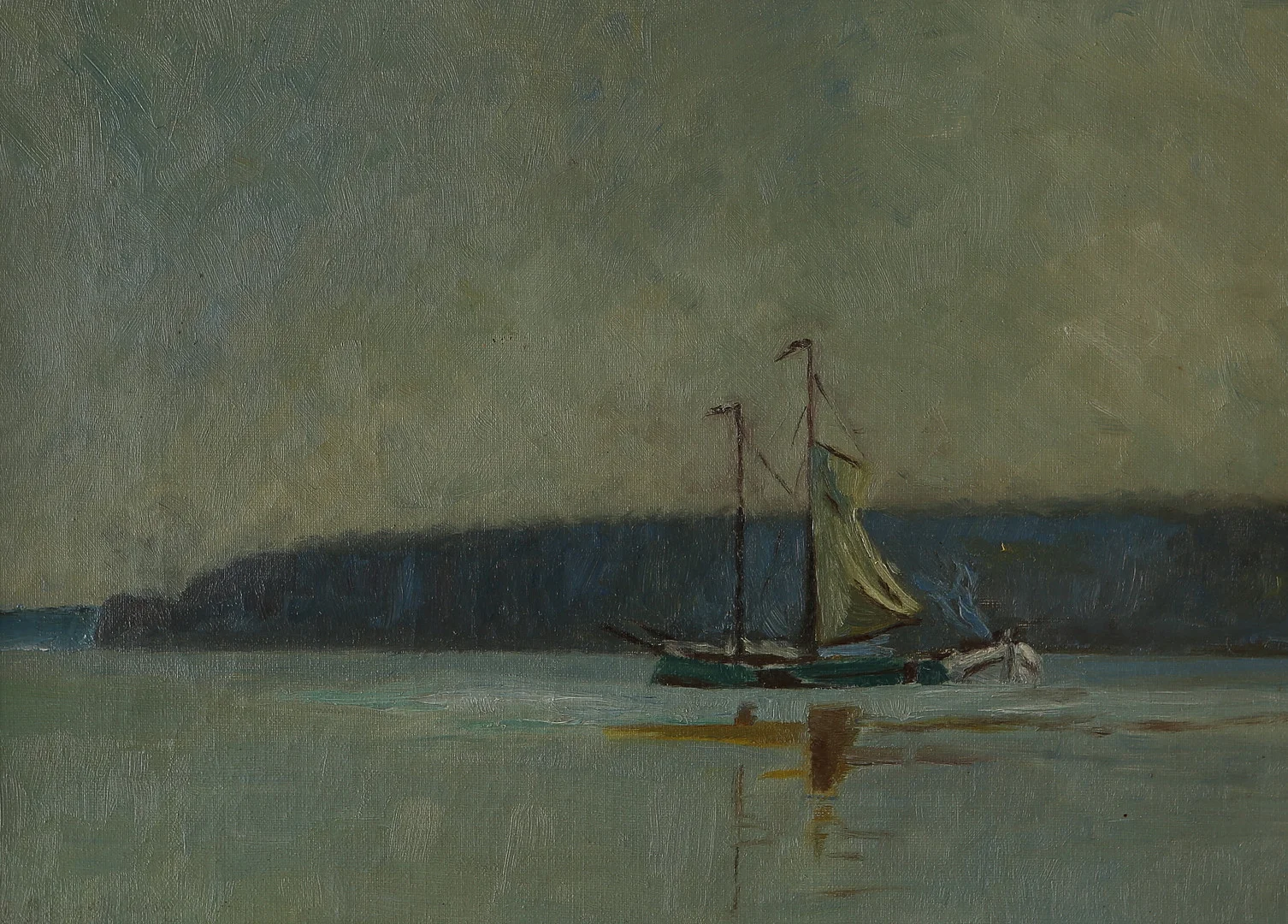 ALFRED BERGSTRÖM (1869-1930). TILLSKRIVEN. Segelbåt, olja på duk. — Paintings — Auktionshuset Kolonn
