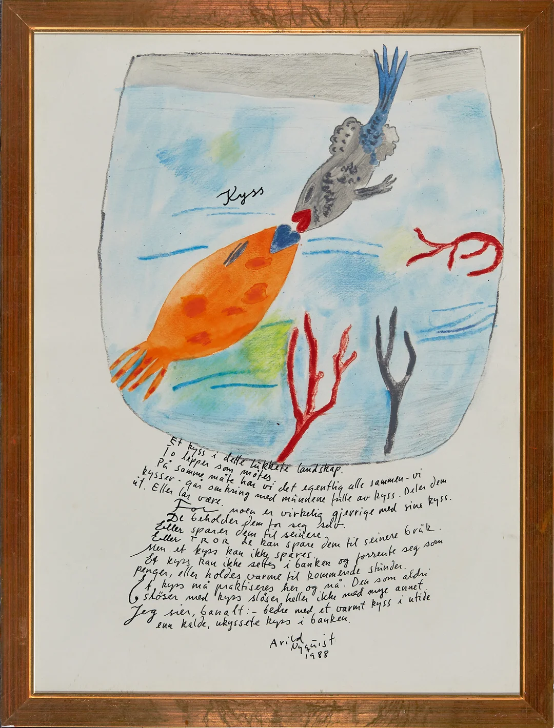 Nyquist, Arild — "Kyss" 1988 — Kunst/Øvrig billedkunst — Blomqvist