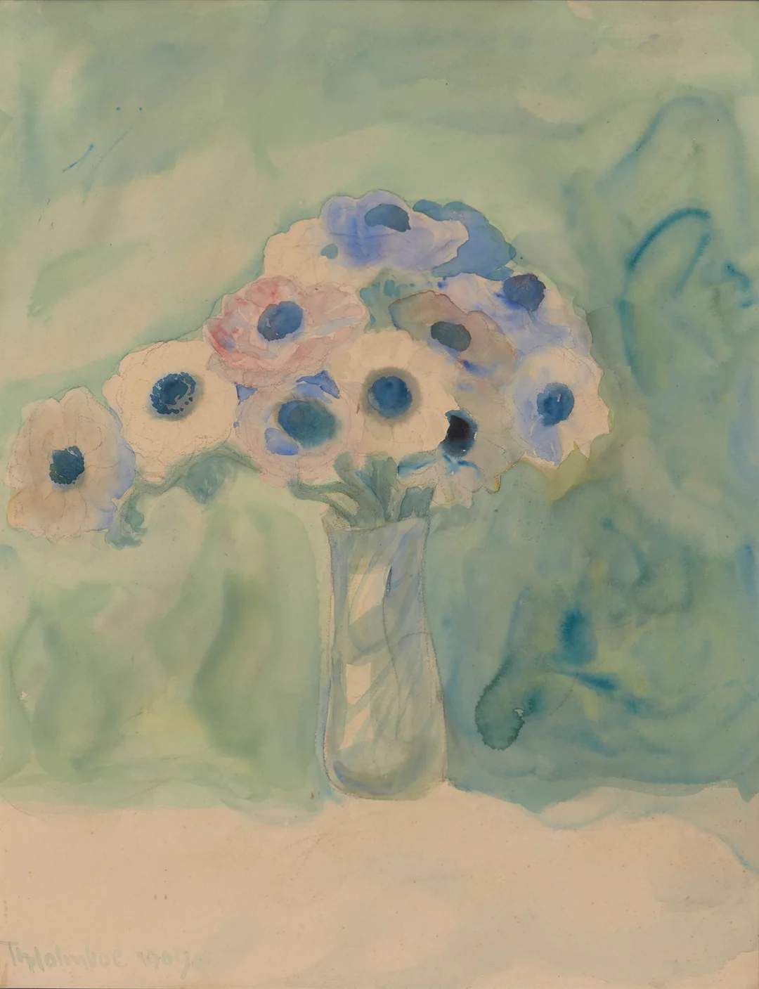Holmboe, Thorolf — Stilleben med blomster, 1909 — Kunst/Øvrig billedkunst — Blomqvist