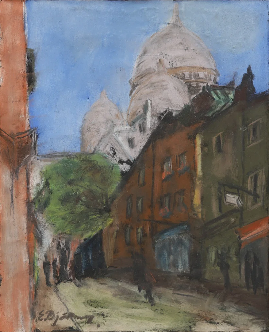 EVALD BJÖRNBERG. Pastell, motiv från Sacré-Coeur, Paris, signerad. — Paintings — Crafoord Auktioner Malmö