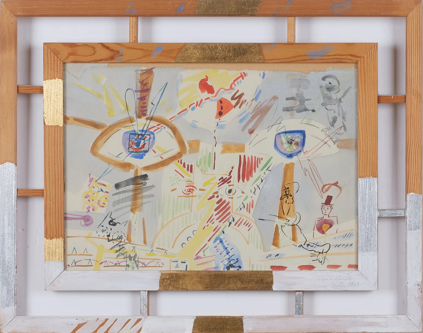 VERNER MOLIN (1907-1980): "Syn å känsla", signerad och daterad Verner Molin -69, blandteknik. — Paintings — Stockholms Auktionsverk Magasin 5