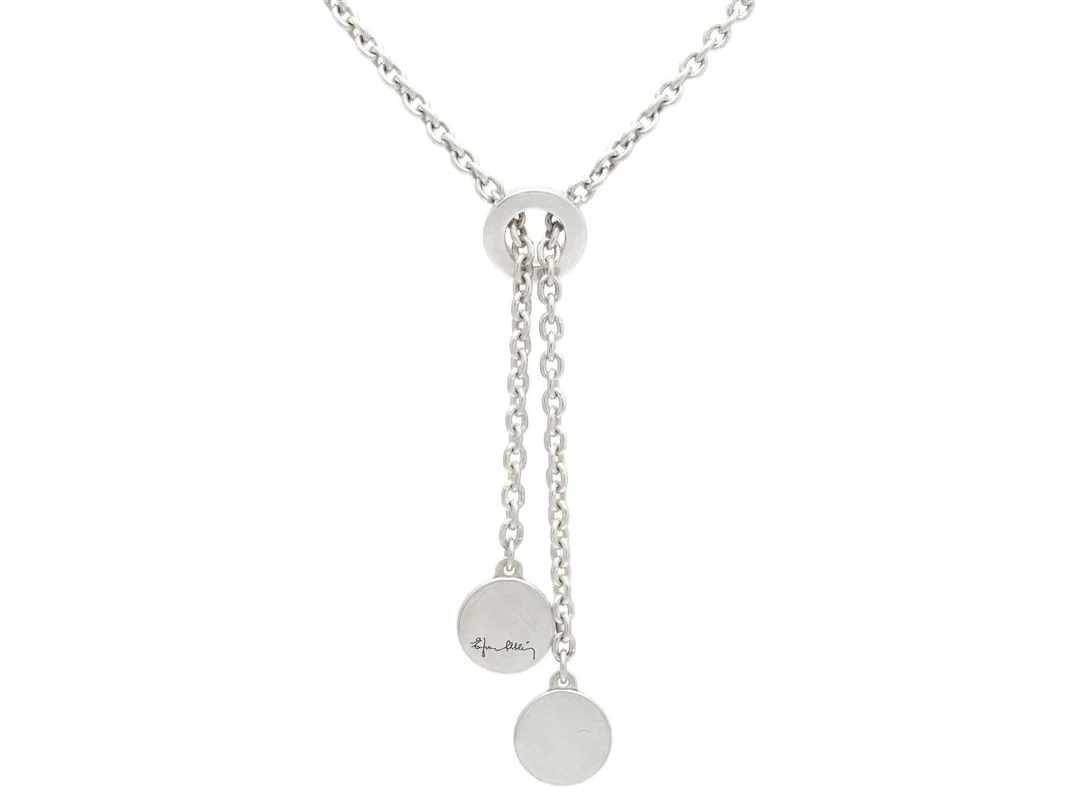EFVA ATTLING, collier, Twin Dots, sterlingsilver, längd 45 cm, vikt 15,5 g. — Smycken/Collier — Kaplans
