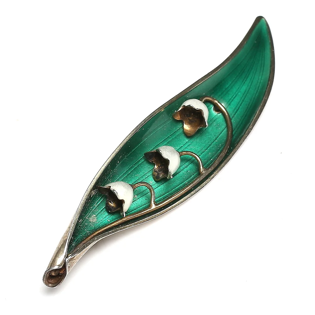 BROSCH, sterling silver och emalj, Arne Nordlie ANA, Oslo, Norge, 1900-talets mitt. — Brooches & Pendants — Stadsauktion Sundsvall