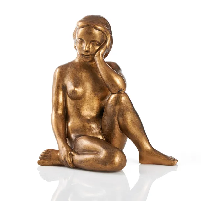 SKULPTUR, keramik, sittande flicka.