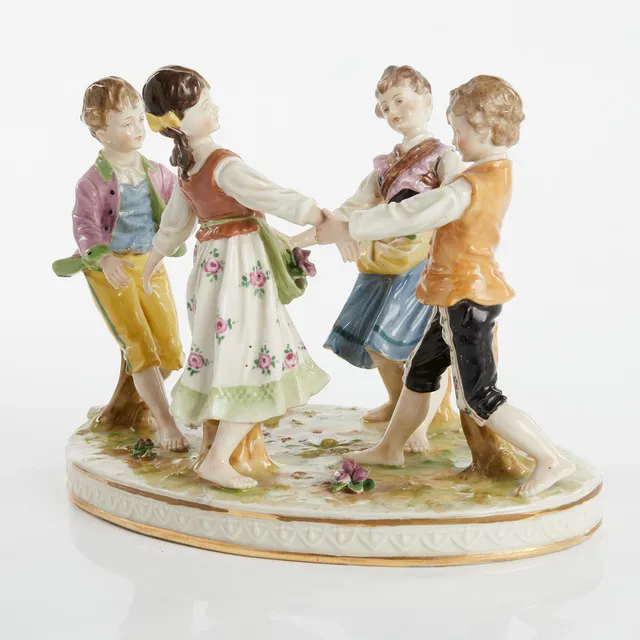 FIGURGRUPP, porslin, Capodimonte, Italien, 1900-talets första hälft.