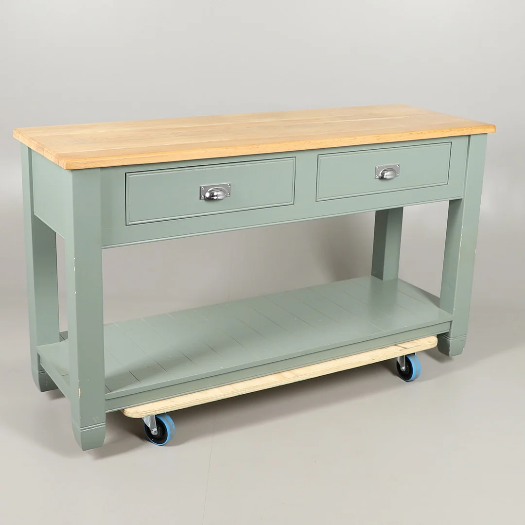 A PAINTED OAK DRESSER BASE. — Dining room furniture — Lawrences Auctioneers