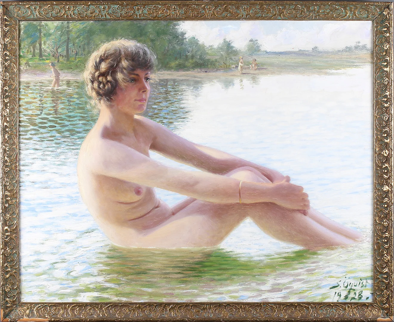 SIMEON ÖQUIST. Kvinnostudie, olja på duk, signerad och daterad 1928. — Paintings — Stadsauktion Sundsvall