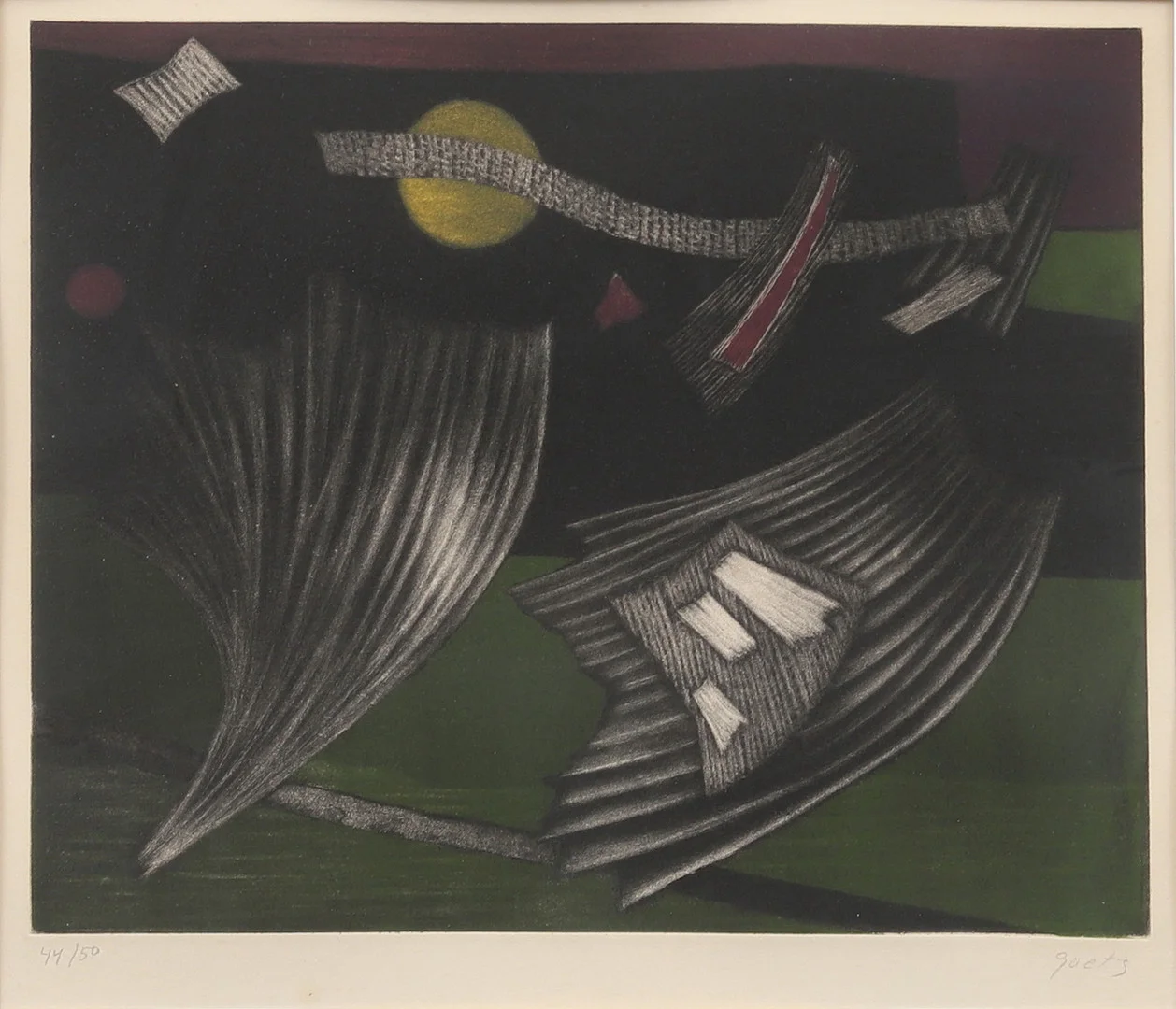 HENRI GOETZ. Komposition, etsning, signerad och numrerad. — Engravings & Prints — Garpenhus Auktioner