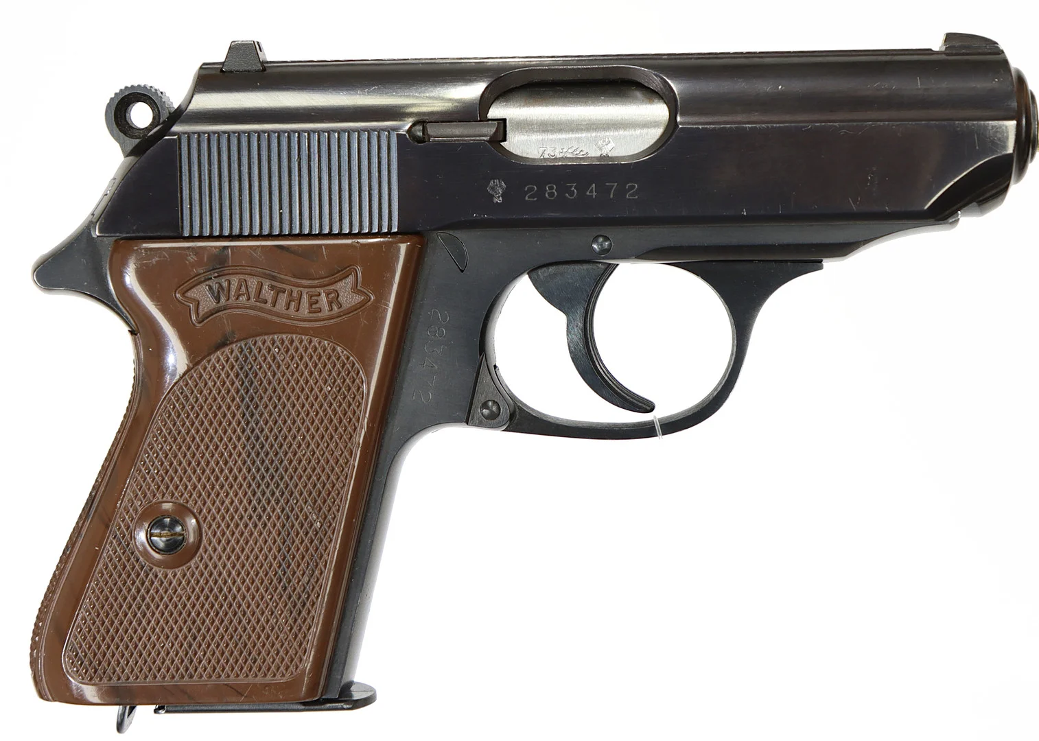 PISTOL, fabrikat Walther Ulm, modell PPK, kaliber 7,65mm, tillv.nr 283472. — Pistols — Walter Borg