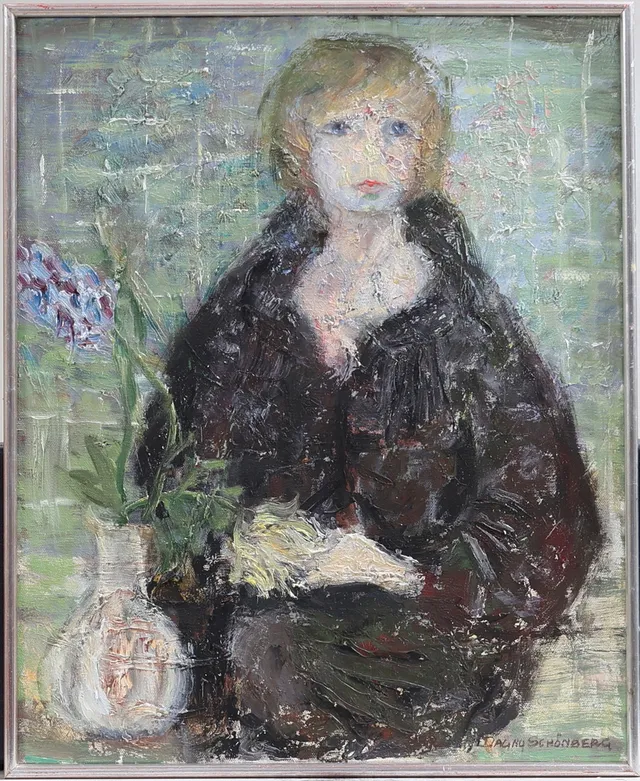 DAGNY SCHÖNBERG. olja på duk, signerad.