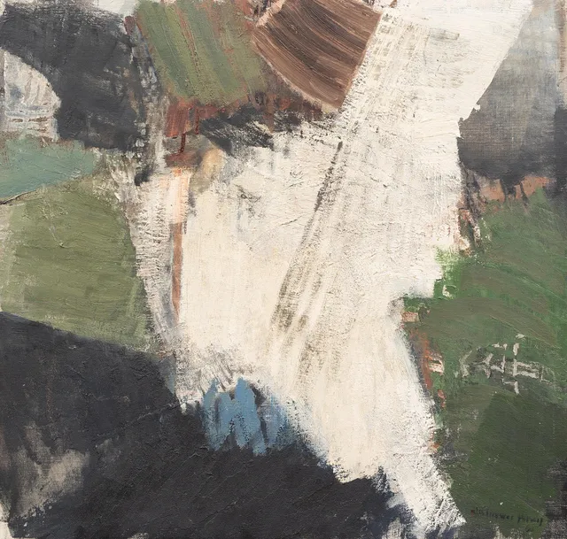 NILS INGVAR NILSSON (1925-2007). Komposition, olja på duk, signerad.