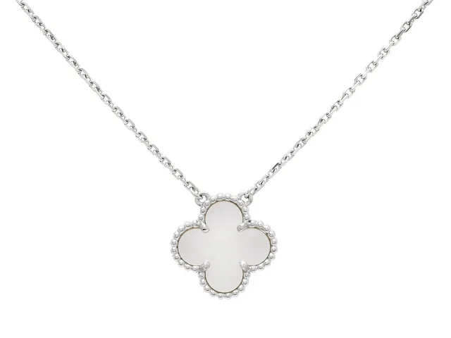 VAN CLEEF & ARPELS, collier, Vintage Alhambra, 18K vitguld, pärlemor, ref. nr. JE064284, längd 37,5-42 cm, vikt 5,4 g, certifikat, originaletui.