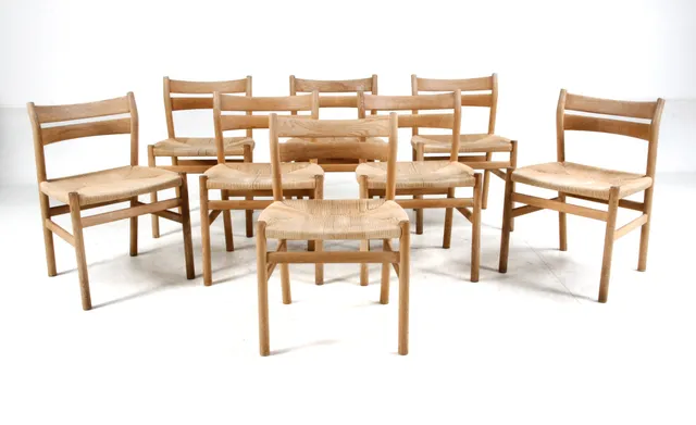 Børge Mogensen. Eight dining chairs, model BM1, oak (8)