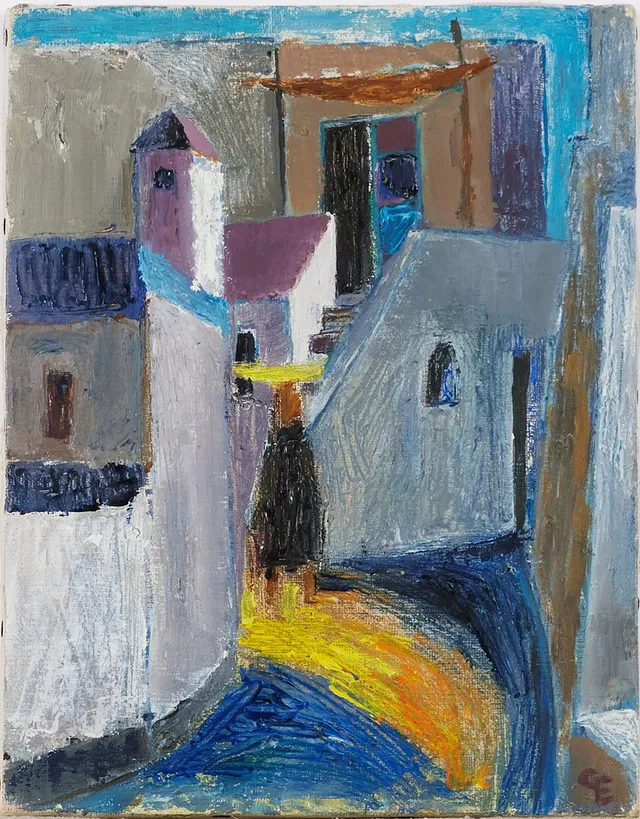 GUNILLA EKSTRÖMER FÜRST (FÖDD 1933). "Capri - 53" samt "Sommaren -54", olja på duk, monogramsignerad samt signerad.