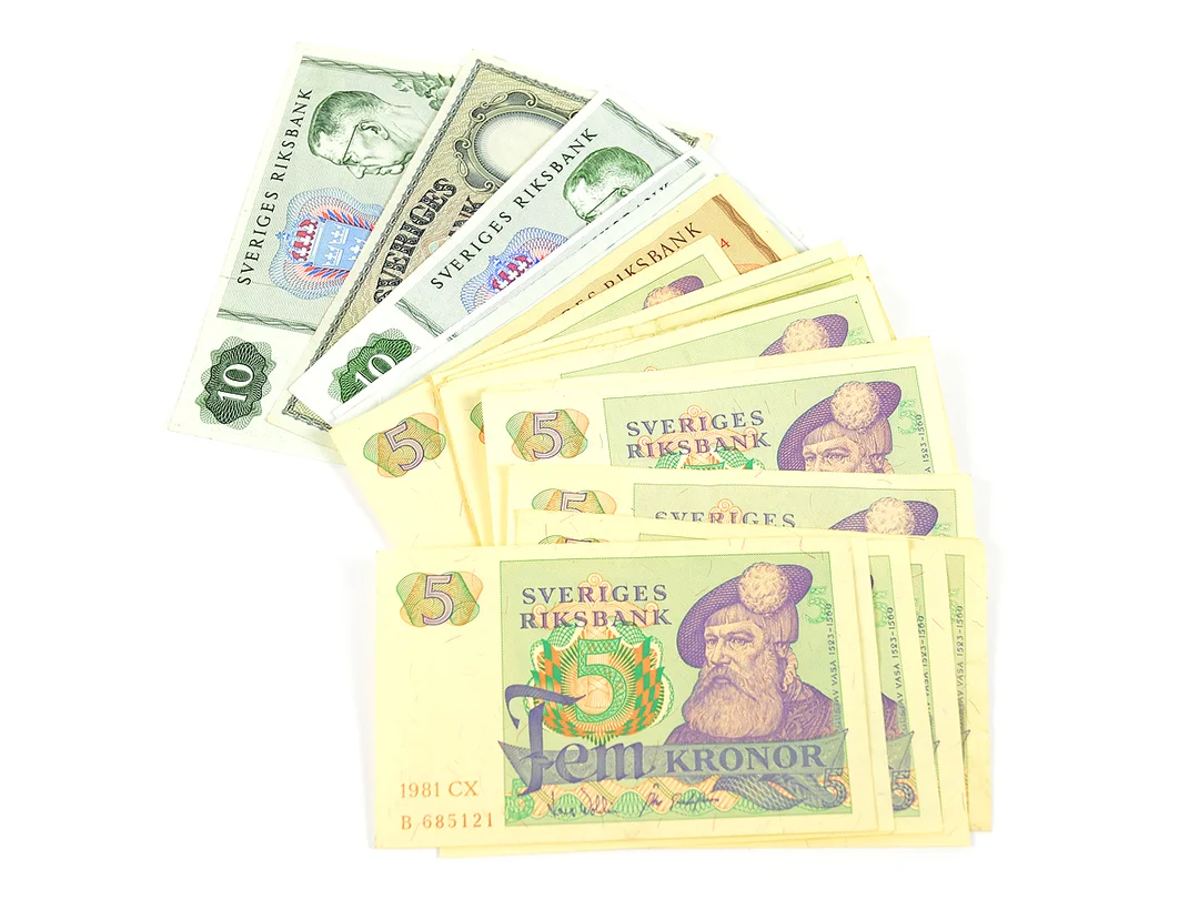 SEDLAR, 14 st 5 Kronor, 1954-1981, 6 st 10 Kronor 1962-1989, kvalité ca 1 - 0, de flesta 01-0. — Mynt/Sedel — Kaplans