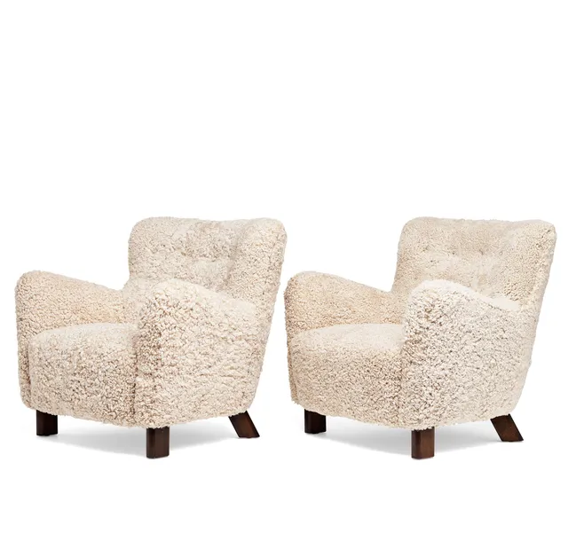 Fritz Hansen, fåtöljer 1 par, modell "1669", Fritz Hansen, Danmark 1940-tal.