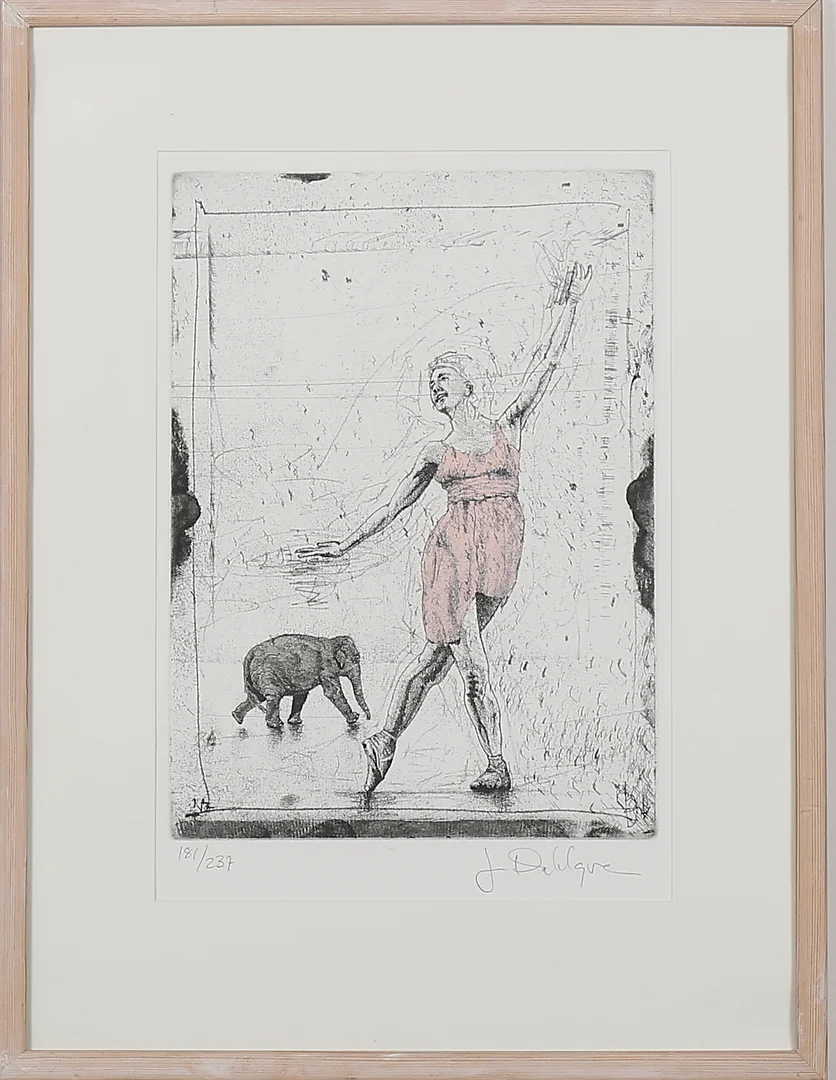 JAN DAHLGREN. Dansös med elefant, etsning, signerad J Dahlgren och numrerad 181/237. — Engravings & Prints — Garpenhus Auktioner